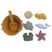 Temacd 1 Set Beach Toy Exquisite Shape Heat-Resistant Silicone Animal Molds Bucket Sandbox Beach Sand Toys Set for Water Party Dark Yellow