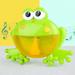 Temacd Cartoon Frog Electric Bubble Blower Machine Music Play Interactive Kids Bath Toy