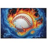 Coolnut Flame Baseball Jigsaw Puzzles for Adults or Kids 1000 Piece Decompression Fun Family Puzzles Game for Christmas Holiday Toy Gift66