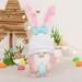 LSLJS Easter Decorations Lighted Easter Gnomes Ornaments Cute Easter Bunny Doll Holding Easter Eggs Plush Faceless Dwarf Rudolph Dolls Basket Stuffers for Kids Spring Gnomes Decorations for Home Pink