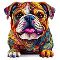 KAAYEE Wooden Jigsaw Puzzles-Wooden EC36 Puzzle Adult Unique Shape Advanced Bulldog Wooden Jigsaw Puzzle for Adult Family Puzzles 10.2 * 9.4in 170pcs