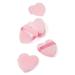 MOTZU 6 Pieces Powder SE33 Puff for Face Powder Pink Heart Makeup Puff Cotton Velour Face Puffs for Setting Contouring Under Eyes and Corners 2.76-inch Normal Size with Strap Beauty Tool