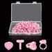 100PCS Disposable Glue Rings CM31 for Eyelash Extensions - Heart-Shaped Lash Fan Blossom Supplies with Storage Box - Perfect for Professional Beauty Salons and Individual Lash Techs - Pink