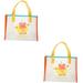 Shopper Style Purses Tote Bag Single-shoulder Jelly Clear Cosmetic Bags Cartoon White Pvc Miss Girl Set of 2