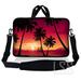 Laptop Skin Shop 14 - 14.9 inch Neoprene Laptop Sleeve Bag Carrying Case with Handle and Adjustable Shoulder Strap - Hawaiian Paradise Palm Tree