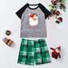 WQJNWEQ Family Christmas Matching Sets Fashion Parent-child Set Plaid Print HomeWear Pajamas Two-piece Child Set