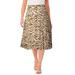 Plus Size Women's Button-Front Gauze Midi Skirt by Jessica London in New Khaki Watercolor Animal (Size 20 W)