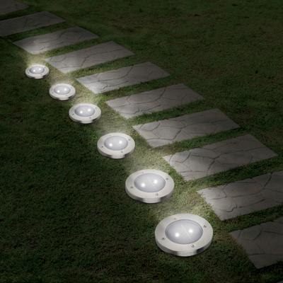 LED Solar Pathway Lights, Set of 6 by IDEAWORKS® in Stainless Steel