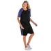 Plus Size Women's 2-Piece Short-Sleeve Set by Woman Within in Black Bright Cobalt (Size 4X)