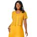 Plus Size Women's Crochet Shrug by Jessica London in Sunset Yellow (Size 4X)