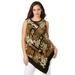 Plus Size Women's Handkerchief Hem Tunic by Jessica London in Black Animal Scarf (Size 22 W)