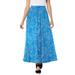 Plus Size Women's Pull-On Elastic Waist Soft Maxi Skirt by Woman Within in Turq Blue Floral (Size 18 W)