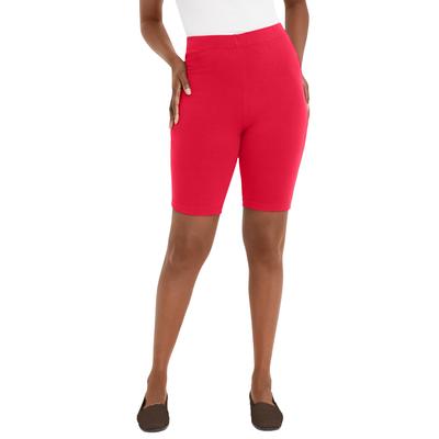 Plus Size Women's Everyday Stretch Cotton Bike Short by Jessica London in Vivid Red (Size 26/28)