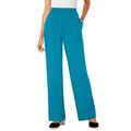 Plus Size Women's Pull-On Elastic Waist Soft Pants by Woman Within in Turq Blue (Size 34 T)