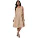 Plus Size Women's Cotton Denim Dress by Jessica London in New Khaki (Size 20)
