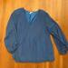 Nine West Tops | Nine West Blue And Orange Pleated Blouse With Sheer Quarter Sleeves M | Color: Blue/Orange | Size: M