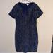 J. Crew Dresses | J.Crew Navy Blue And White Tweed Stitched Short Sleeve Sheath Dress With Bow | Color: Blue/White | Size: 12