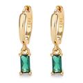 Free People Jewelry | Emerald Crystal Huggie Earrings | Color: Gold/Green | Size: Os