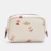 Coach Bags | Coach New York Mini Boxy Cosmetic Case With Heart Floral Print | Color: Cream/White | Size: 4 1/4" (L) X 3 1/4" (H) X 2" (W)