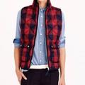 J. Crew Jackets & Coats | J. Crew Red & Black Plaid Excursion Buffalo Check Puffer Vest | Color: Black/Red | Size: S