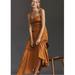 Anthropologie Dresses | Anthropologie 22w Ruched Sexy Satin Midi Dress Nwt | Color: Gold | Size: 22w