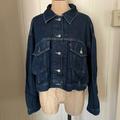 Levi's Jackets & Coats | New Levis Sz M Blue Cropped Denim Trucker Jacket Long Sleeve | Color: Blue | Size: M