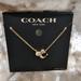 Coach Jewelry | Coach Signature Rhinestone C Necklace 16" To 18" Plated Brass Gold | Color: Gold | Size: Os