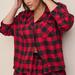 Torrid Intimates & Sleepwear | Euc Torrid Sz 1 Woven Crop Button Down Long Sleeve Sleep Shirt | Color: Black/Red | Size: 1x