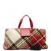 Burberry Bags | Burberry Check Handbag Shoulder Bag Beige Red Wool Leather Ladies Burberry | Color: Tan | Size: Os