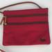 Dooney & Bourke Bags | Dooney & Bourke Womens Red Triple Zip Adjustable Strap Crossbody Travel Bag | Color: Brown/Red | Size: Bag Height: 7.5 In Bag Width: 8 In