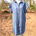 Madewell Dresses | Euc Madewell Linen Short Dress Sz M | Color: Blue | Size: M