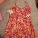 Jessica Simpson Dresses | Jessica Simpson Pink & Orange Floral Midi Sundress With Adjustable Straps | Color: Orange/Pink | Size: Xl
