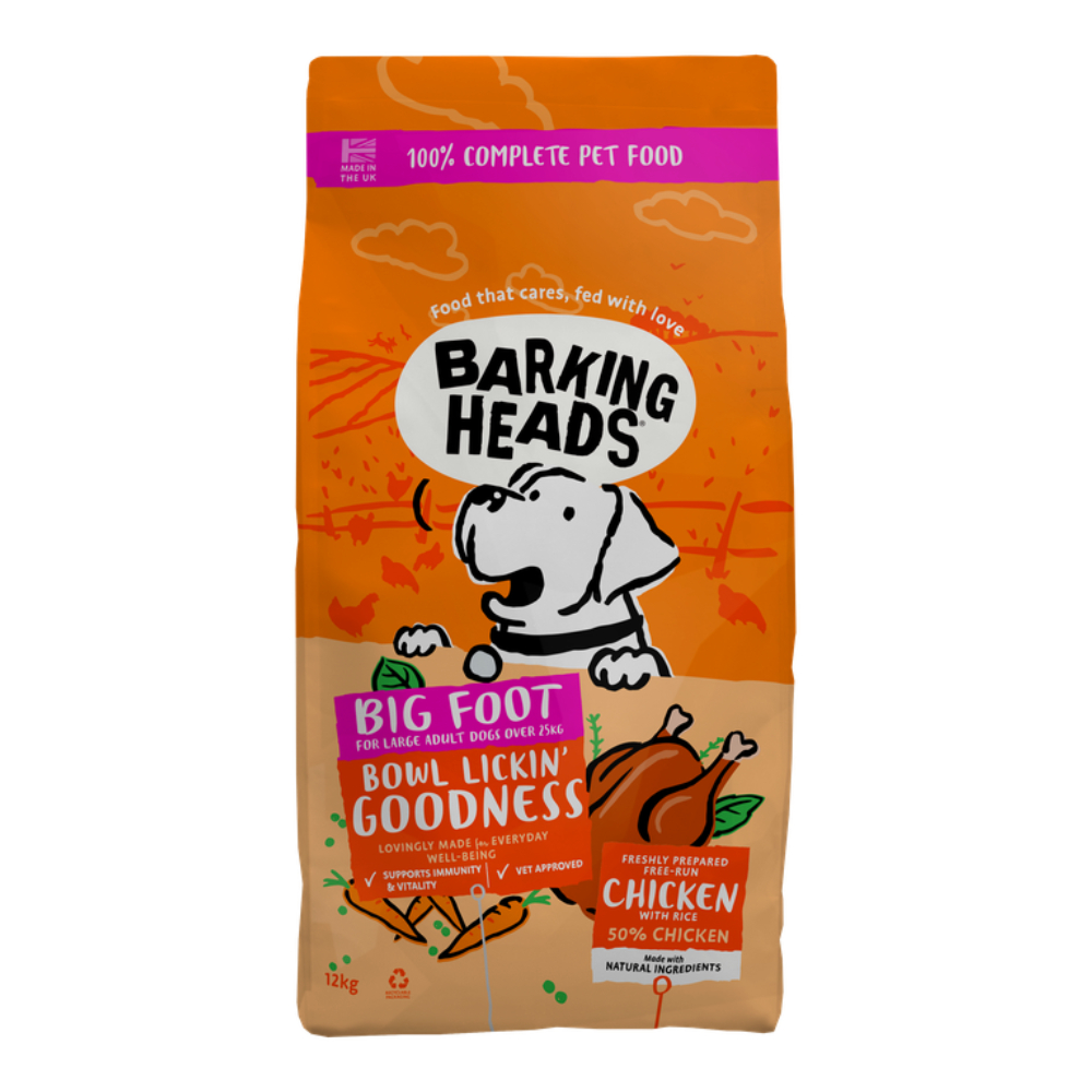 2x12kg Barking Heads Chicken Bowl Lickin' Goodness Big Foot Dry Dog Food