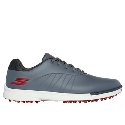 Skechers Men's GO GOLF Tempo GF Shoes | Size 9.0 Extra Wide | Gray/Red | Synthetic/Textile
