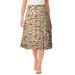 Plus Size Women's Button-Front Gauze Midi Skirt by Jessica London in New Khaki Watercolor Animal (Size 22 W)