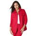 Plus Size Women's Classic Cotton Denim Jacket by Jessica London in Vivid Red (Size 30) 100% Cotton Jean Jacket