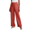 Plus Size Women's Linen Wide Leg Sailor Pant by Jessica London in Red Ochre (Size 26 W)