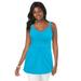 Plus Size Women's Shirred Tank by Jessica London in Ocean (Size 18/20)