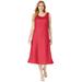 Plus Size Women's Linen Fit & Flare Dress by Jessica London in Bright Red (Size 26 W)