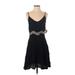 Lush Casual Dress - Mini V Neck Sleeveless: Black Solid Dresses - New - Women's Size Medium