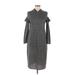 Go Couture Casual Dress - Sweater Dress: Gray Marled Dresses - Women's Size Medium
