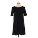 Gap Casual Dress - Shift Crew Neck Short sleeves: Black Solid Dresses - Women's Size X-Small