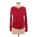 Gap Long Sleeve Henley Shirt: Red Tops - Women's Size Large