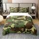 Camouflage Cotton Bedding Set Double Size Army Green Cotton Bedding Set Military Style Cotton Bedding Set Camo Quilt Set for Boys Girls Children Teens