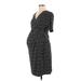 Motherhood Casual Dress - Sheath V Neck Short sleeves: Black Dresses - Women's Size Medium Maternity