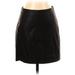 Free People Faux Leather Skirt: Black Print Bottoms - Women's Size 4