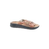 MALIBU SANDALS Sandals: Slip On Platform Casual Tan Print Shoes - Women's Size 38 - Almond Toe