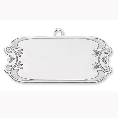 Curata Sterling Silver Rhodium-Plated Blank Christmas Gift Tag