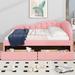 Full PU Upholstered Tufted Daybed w/2 Drawers&Cloud Shaped Guardrail