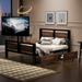 Twin Size Metal Platform Bed with MDF Headboard and Footboard, 2 Storage Drawers and Rotatable TV Stand, Black